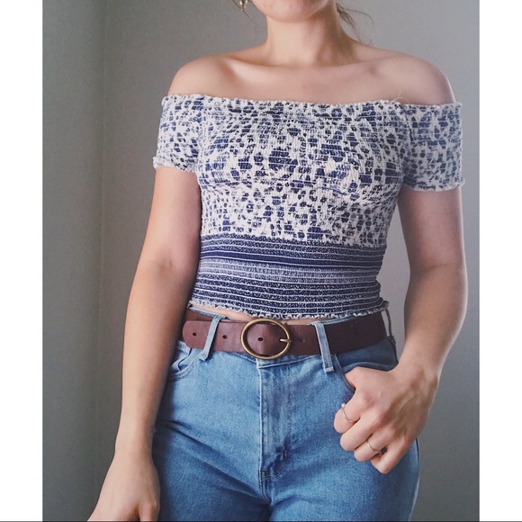 PacSun / Floral Off the Shoulder Shirt - Picture 1 of 4